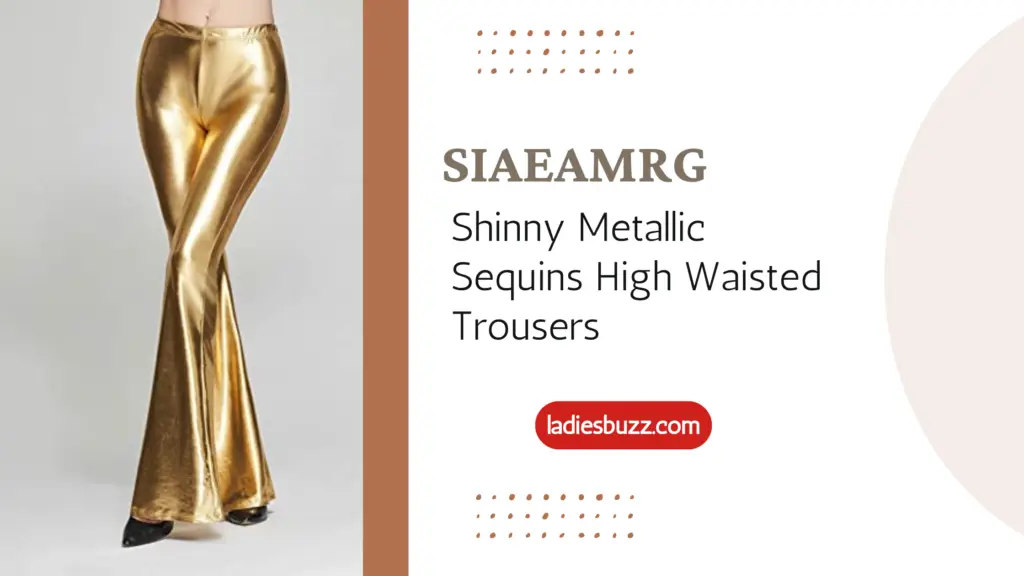 Shinny Metallic Sequins High Waisted Trousers