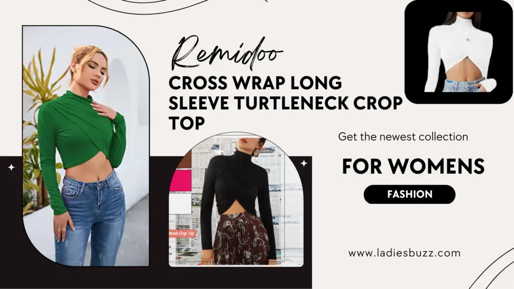 Cross Wrap Long Sleeve Turtleneck Crop Top