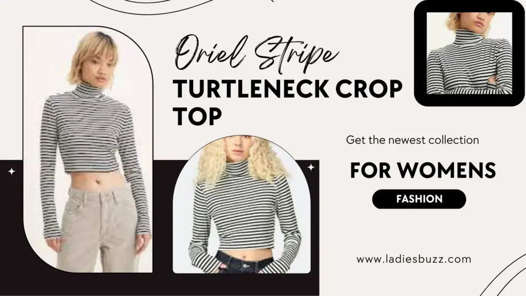  Oriel Stripe Turtleneck Crop Top