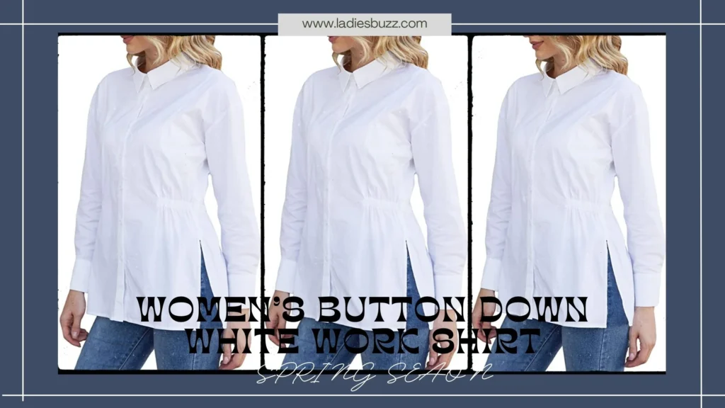 SPRING SEAON Women's Button down White Work Shirt