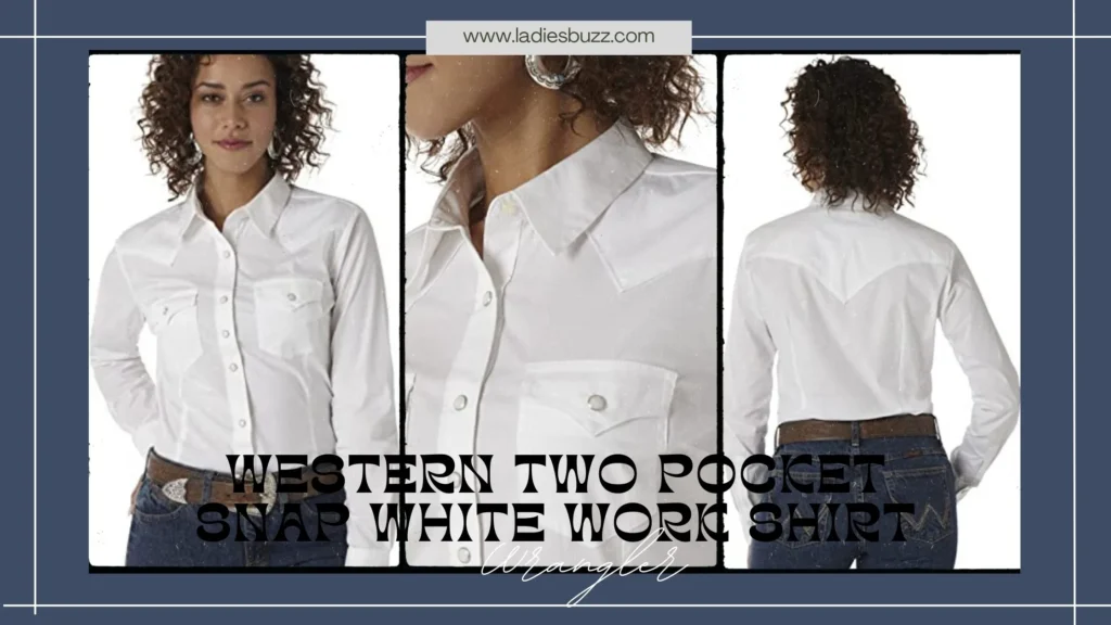 Wrangler Western Two Pocket Snap White Work Shirt