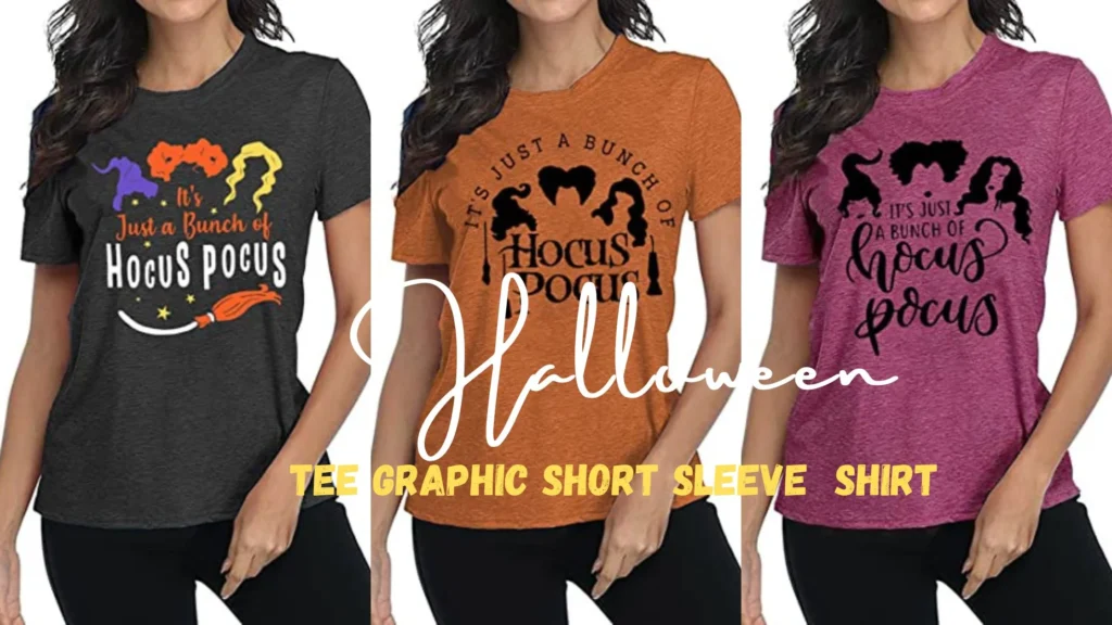 Tee Graphic Short Sleeve Halloween Shirt for Women