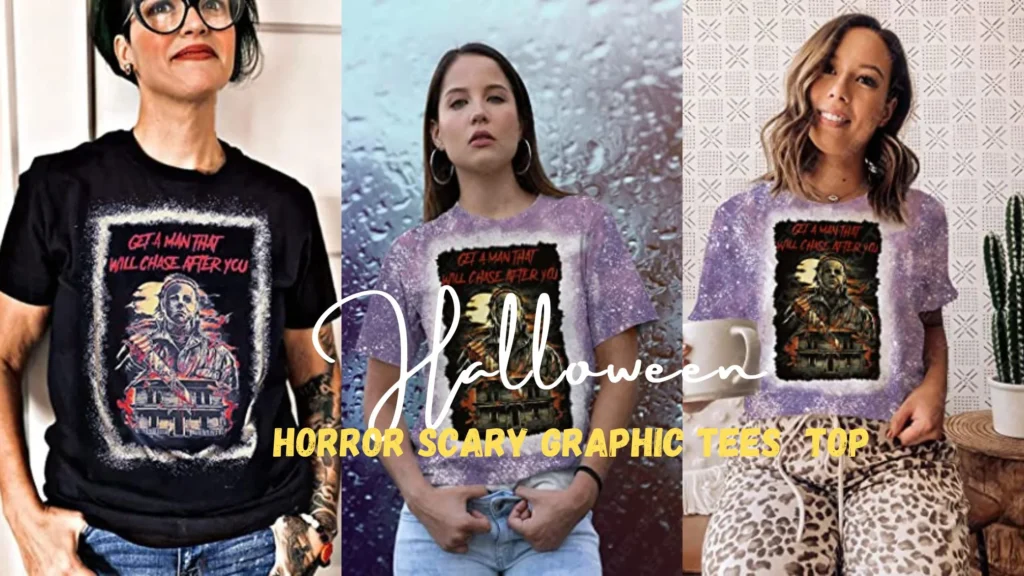 Women Horror Scary Graphic Tees Halloween Top
