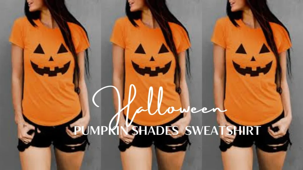 Slouchy PUMPKIN Shades Halloween Sweatshirt for women