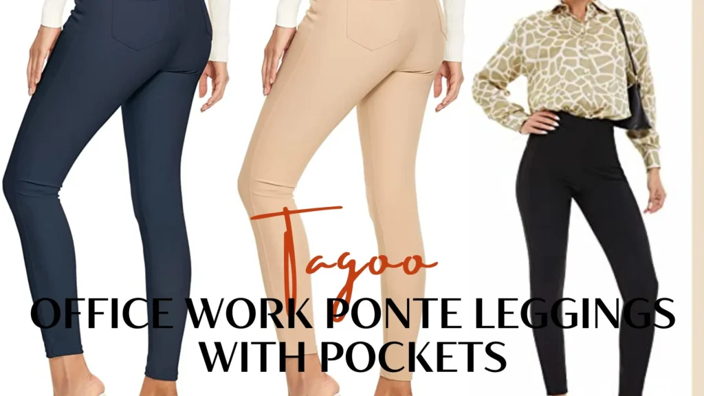 Tagoo Office Work Ponte Leggings with Pockets