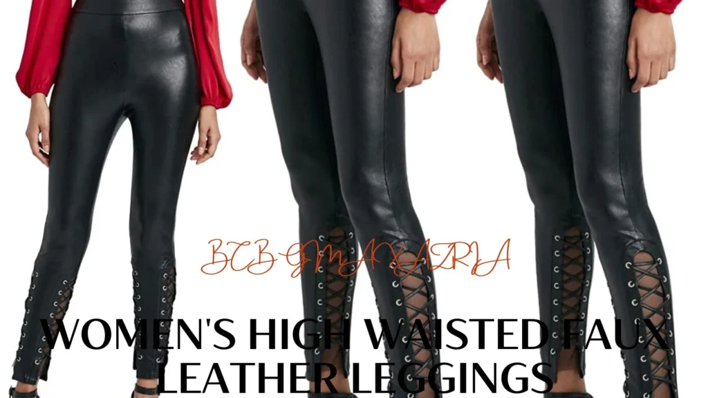 BCBGMAXAZRIA Women's High Waisted Faux Leather Leggings