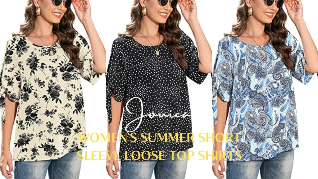 Jouica Women's Summer Short Sleeve Loose Top Shirts