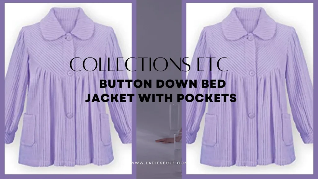 Collections Etc Button down Bed Jacket with Pockets