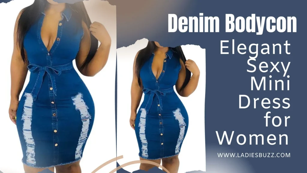 Denim Bodycon Elegant Sexy Mini Dress for Women