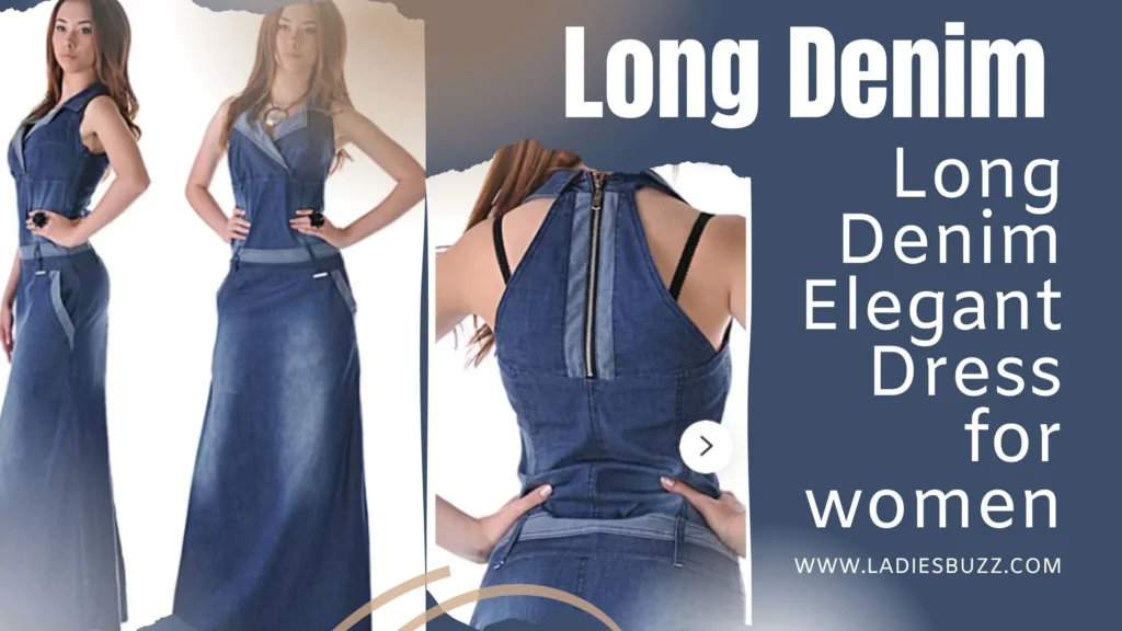 Long Denim Elegant Dress for women