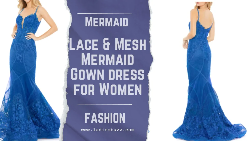Lace & Mesh Mermaid Gown dress for Women