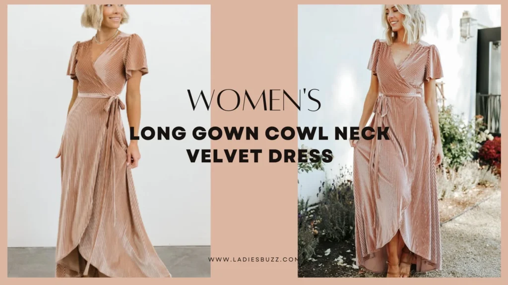 Andi Ribbed Tulip style Women's Wrap Velvet Dress