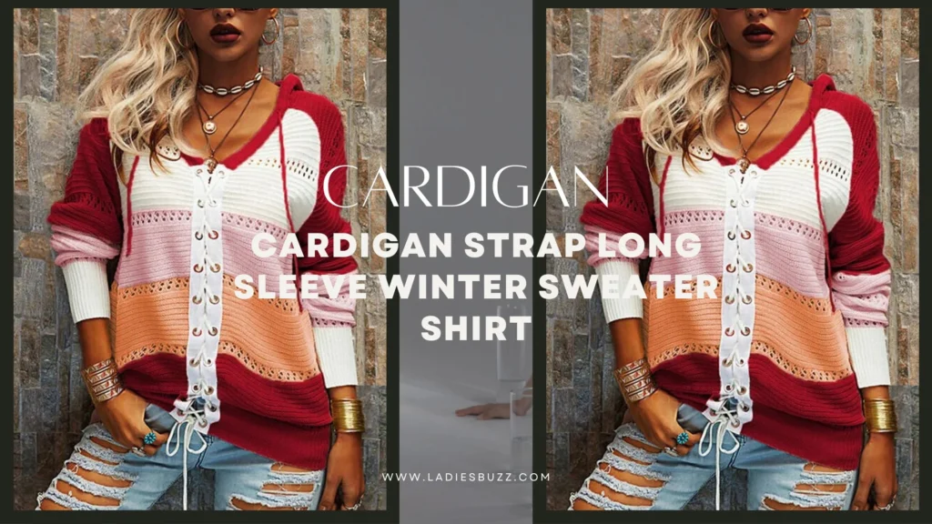 Cardigan Strap Long Sleeve Winter Sweater shirt