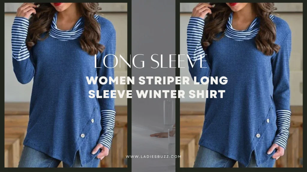 Women Striper Long Sleeve Winter Shirt
