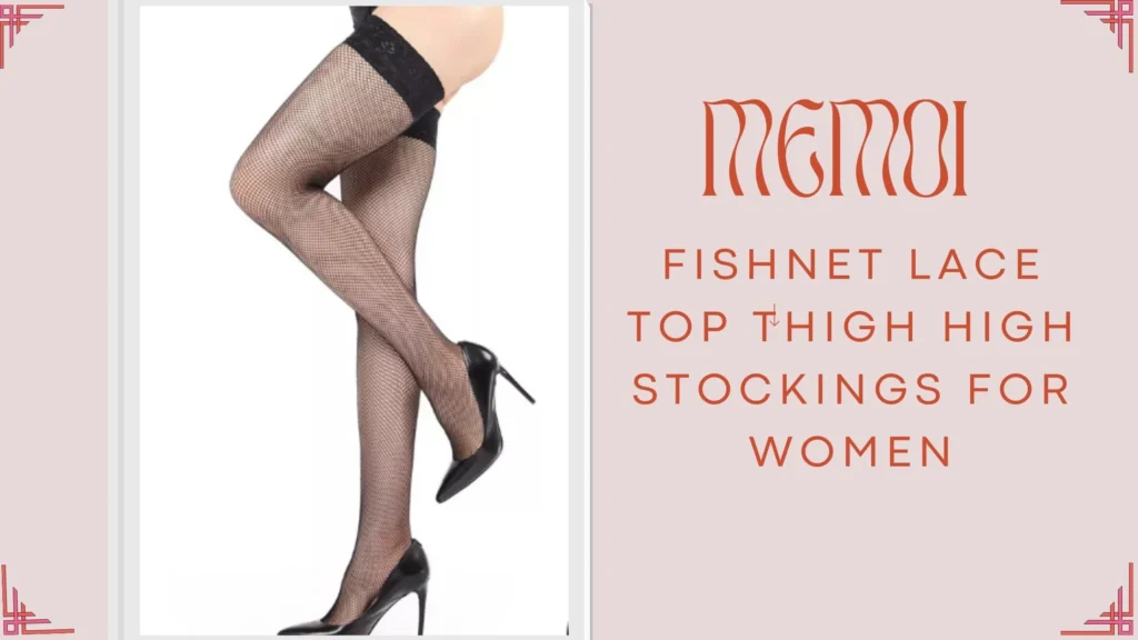 MEMOI Fishnet Lace Top Thigh High Stockings for Women