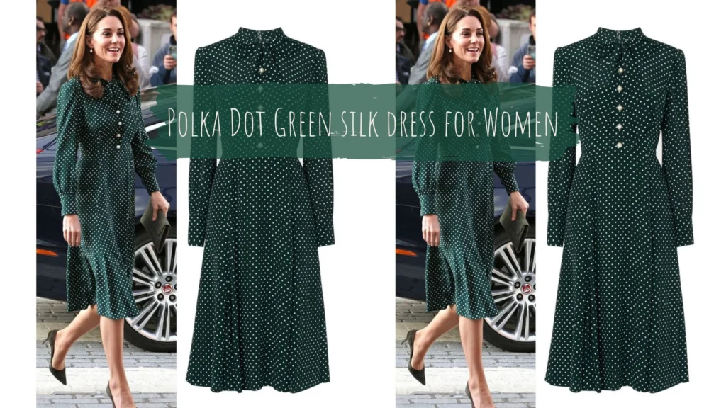 L K Bennett Mortimer Polka Dot Green silk dress for Women