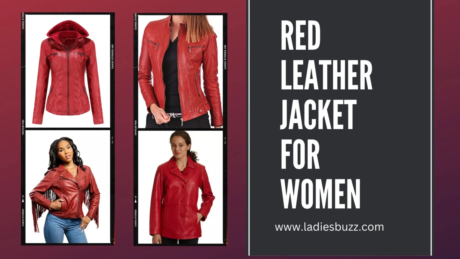 Red Leather Jacket for Women