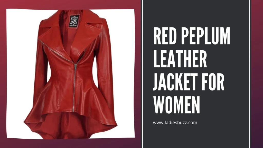 Red Peplum Leather Jacket for women