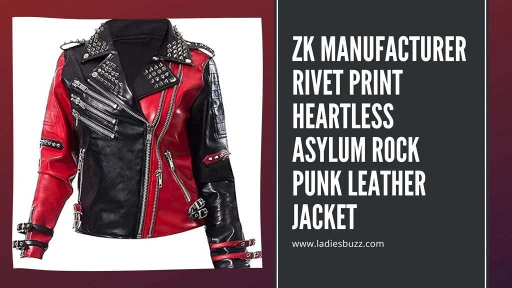 ZK Manufacturer Rivet Print Heartless Asylum Rock Punk Leather Jacket