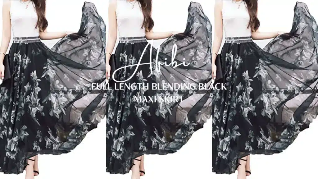 Afibi Full Length Blending Black Maxi skirt