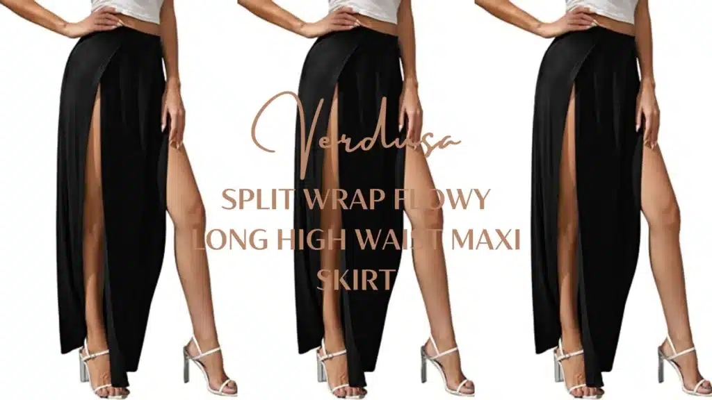 Verdusa Split Wrap Flowy Long High Waist Maxi Skirt